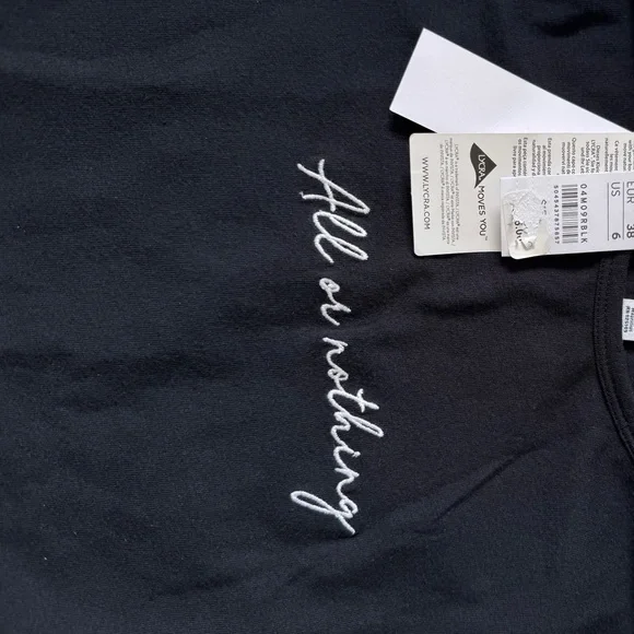 Black Crop Top with Script - Picture 4 of 7